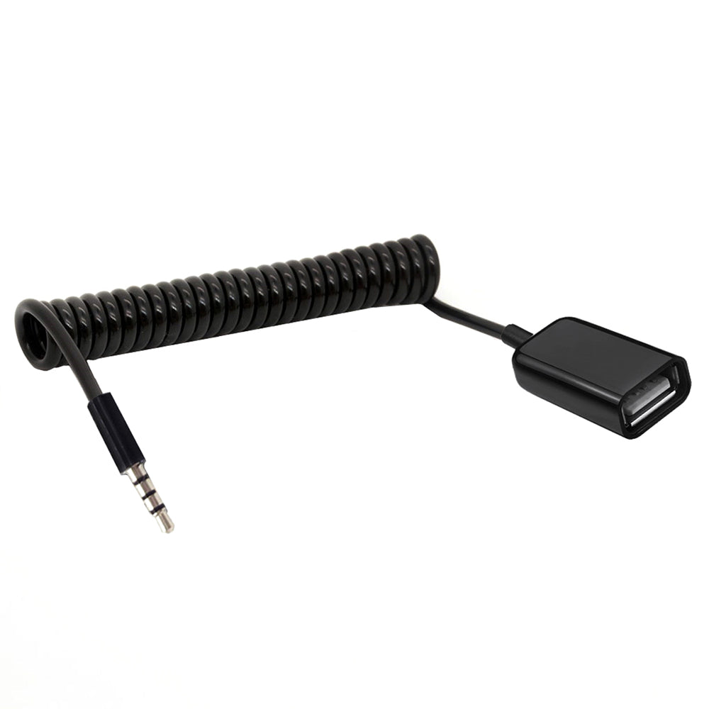 1m 3.5mm Male to USB2.0 Female Audio Adapter Spring Cable Data Transfer Charging OTG Cord 1m 3.5mm Male to USB2.0 Female Audio Adapter Spring Cable Data Transfer Charging OTG Cord